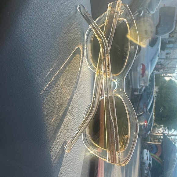 Saint Laurent Clear Cat-Eye Sunglasses with Olive Lenses main image 2
